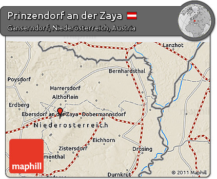 Shaded Relief 3D Map of Prinzendorf An Der Zaya
