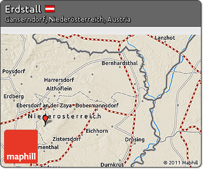Shaded Relief 3D Map of Erdstall