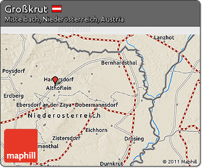Shaded Relief 3D Map of Großkrut