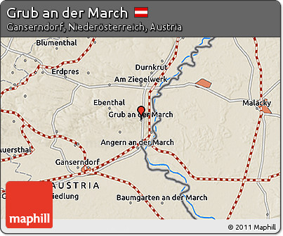 Shaded Relief 3D Map of Grub An Der March