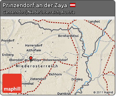 Shaded Relief 3D Map of Prinzendorf An Der Zaya