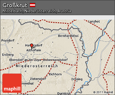 Shaded Relief 3D Map of Großkrut