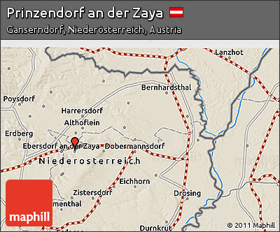Shaded Relief 3D Map of Prinzendorf An Der Zaya
