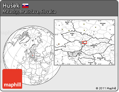 Blank Location Map of Hušek