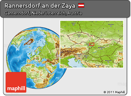 Physical Location Map of Rannersdorf An Der Zaya