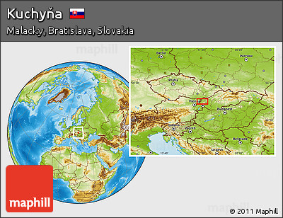 Physical Location Map of Kuchyňa