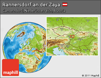 Physical Location Map of Rannersdorf An Der Zaya