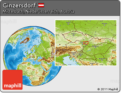 Physical Location Map of Ginzersdorf