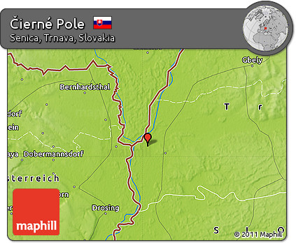 Physical Map of Čierné Pole