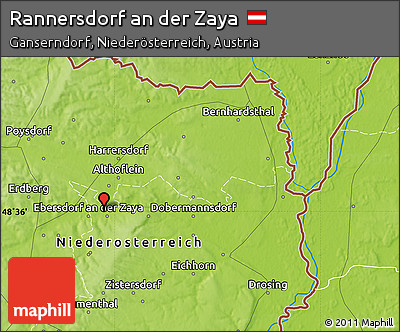 Physical Map of Rannersdorf An Der Zaya