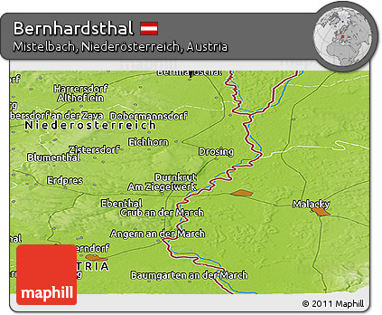 Physical Panoramic Map of Bernhardsthal