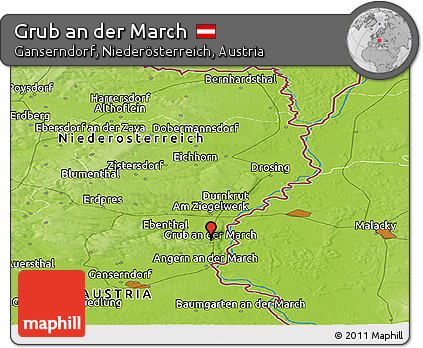 Physical Panoramic Map of Grub An Der March