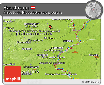 Physical Panoramic Map of Hausbrunn