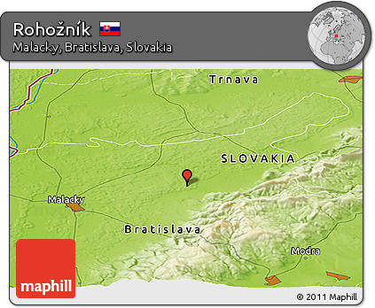 Physical Panoramic Map of Rohožník