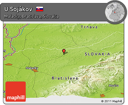 Physical Panoramic Map of U Sojákov