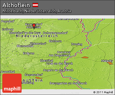 Physical Panoramic Map of Althöflein