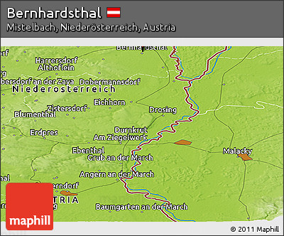 Physical Panoramic Map of Bernhardsthal