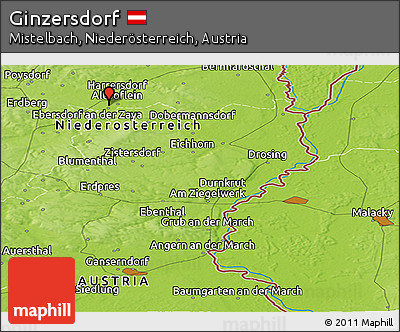 Physical Panoramic Map of Ginzersdorf