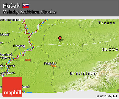 Physical Panoramic Map of Hušek