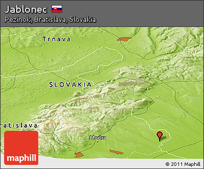 Physical Panoramic Map of Jablonec