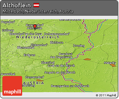Physical Panoramic Map of Althöflein