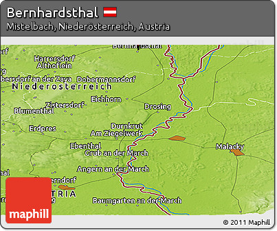 Physical Panoramic Map of Bernhardsthal