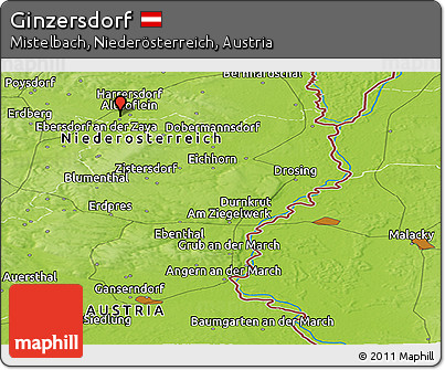 Physical Panoramic Map of Ginzersdorf