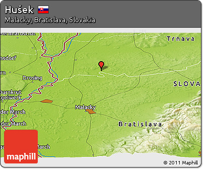 Physical Panoramic Map of Hušek