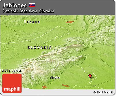 Physical Panoramic Map of Jablonec
