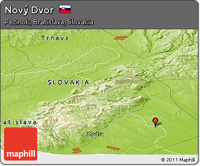 Physical Panoramic Map of Nový Dvor