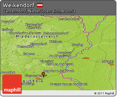 Physical Panoramic Map of Weikendorf
