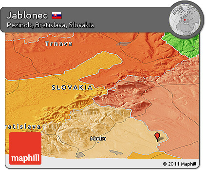 Political Panoramic Map of Jablonec