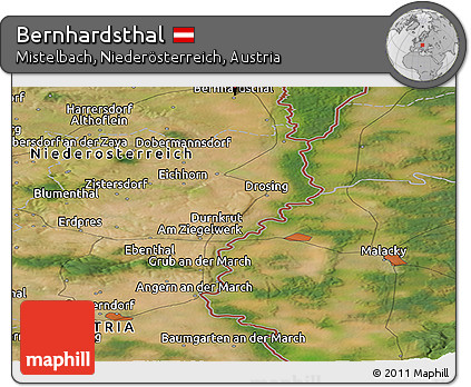Satellite Panoramic Map of Bernhardsthal