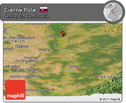 Satellite Panoramic Map of Čierné Pole
