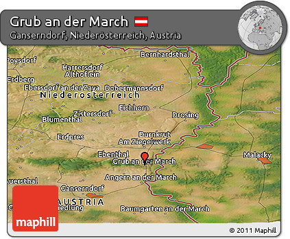 Satellite Panoramic Map of Grub An Der March
