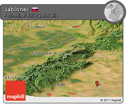 Satellite Panoramic Map of Jablonec
