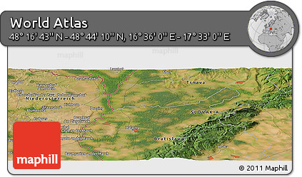 Satellite Panoramic Map of the Area around 48° 30' 27" N, 17° 4' 30" E