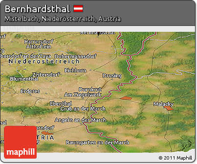 Satellite Panoramic Map of Bernhardsthal