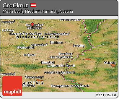 Satellite Panoramic Map of Großkrut