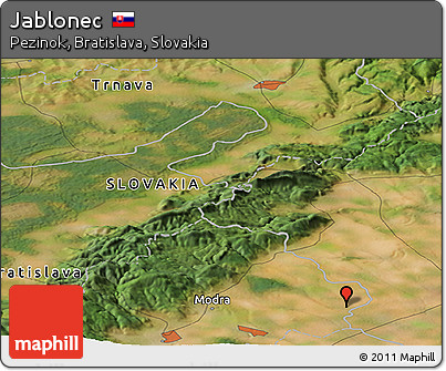 Satellite Panoramic Map of Jablonec