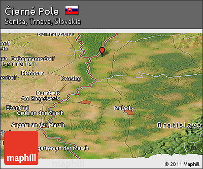 Satellite Panoramic Map of Čierné Pole