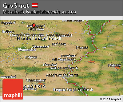 Satellite Panoramic Map of Großkrut