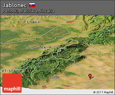 Satellite Panoramic Map of Jablonec