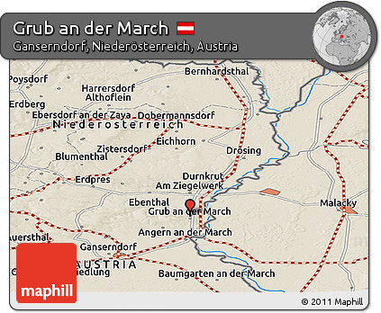 Shaded Relief Panoramic Map of Grub An Der March