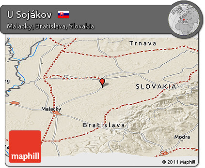 Shaded Relief Panoramic Map of U Sojákov