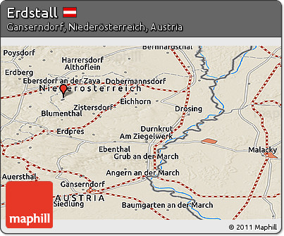 Shaded Relief Panoramic Map of Erdstall