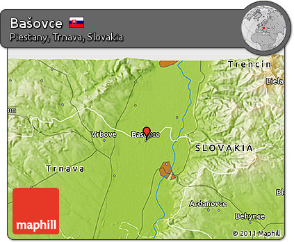 Physical 3D Map of Bašovce