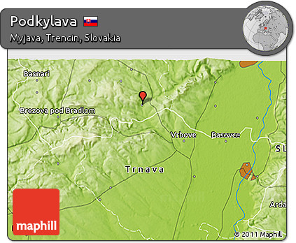 Physical 3D Map of Podkylava