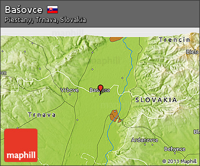 Physical 3D Map of Bašovce
