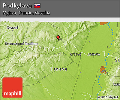 Physical 3D Map of Podkylava